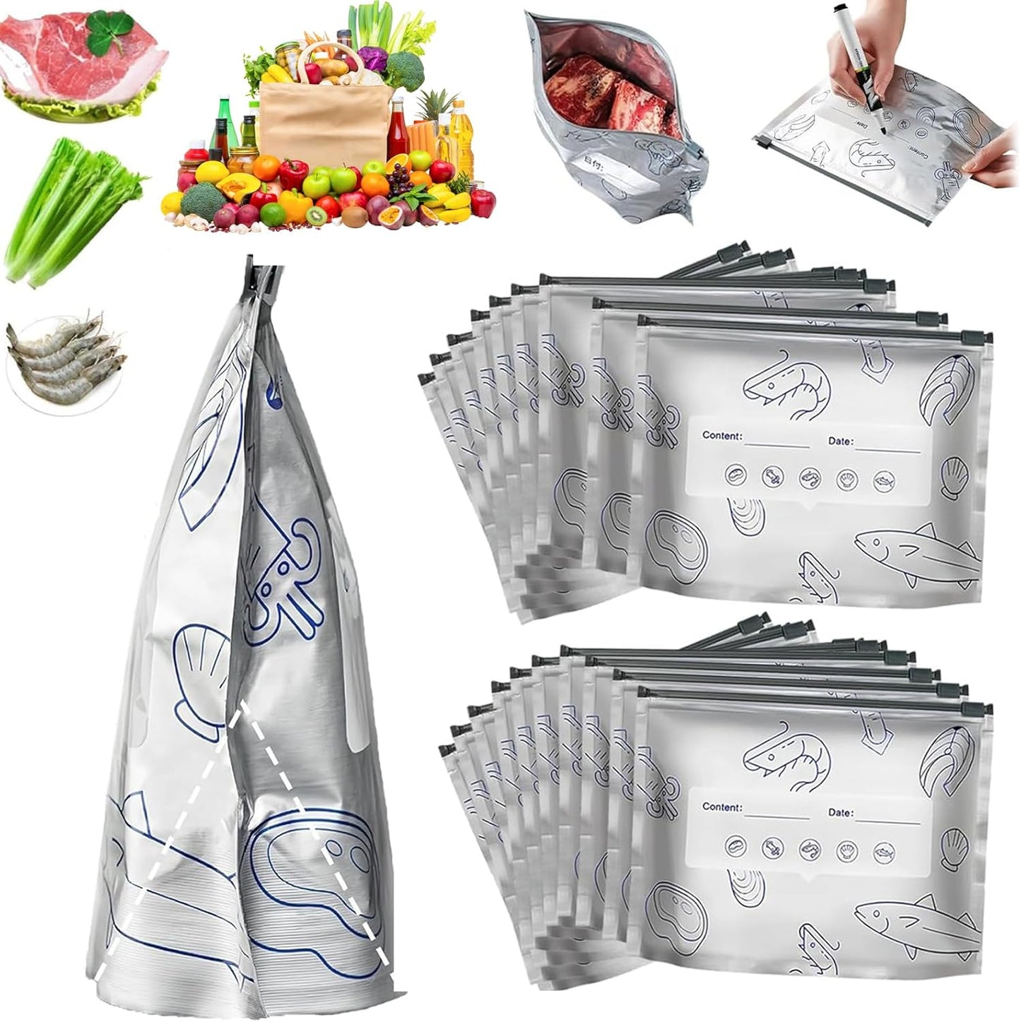 ✨ Reusable Aluminum Foil Sealable Storage Bags 🌱